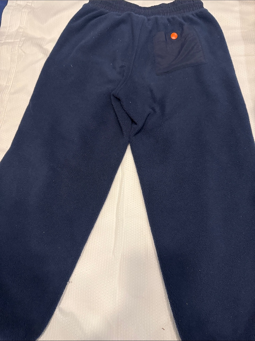 Navy Fleece Utility Pants/Jogger Pants with Orange Drawstring - Picture 7 of 12